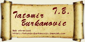Tatomir Burkanović vizit kartica